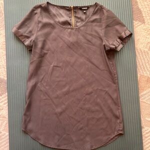 Express Silver Short Sleeve Blouse